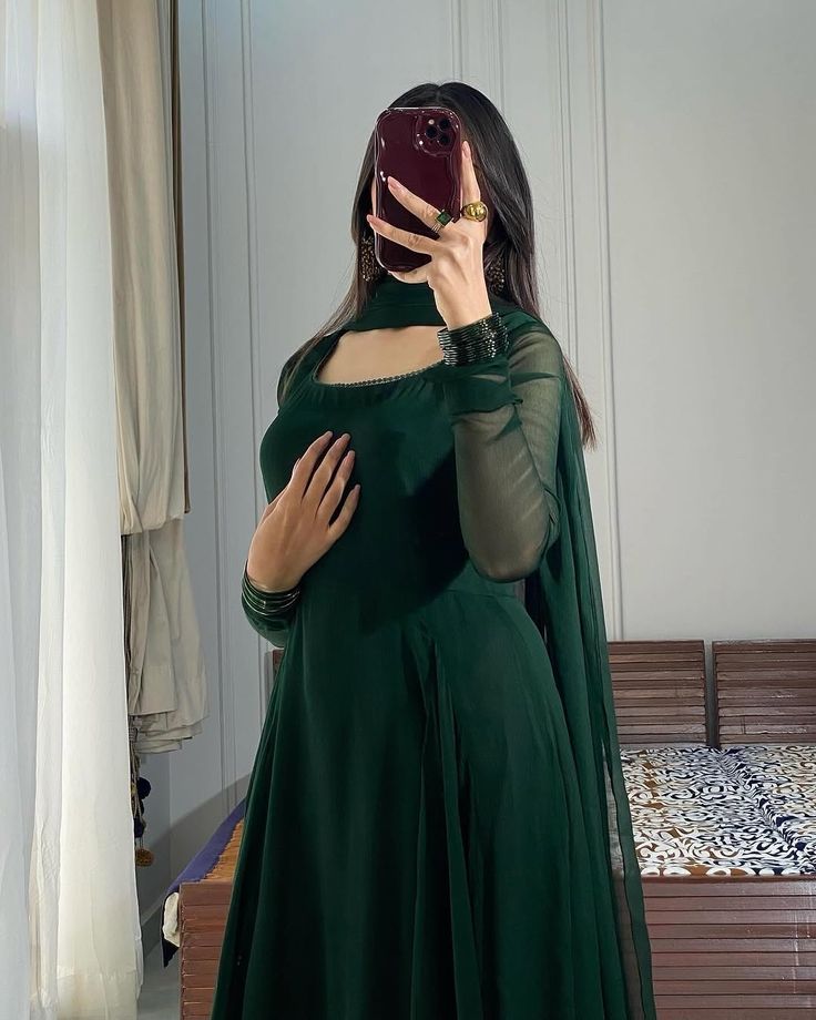 Badam Chiffon Long Frock