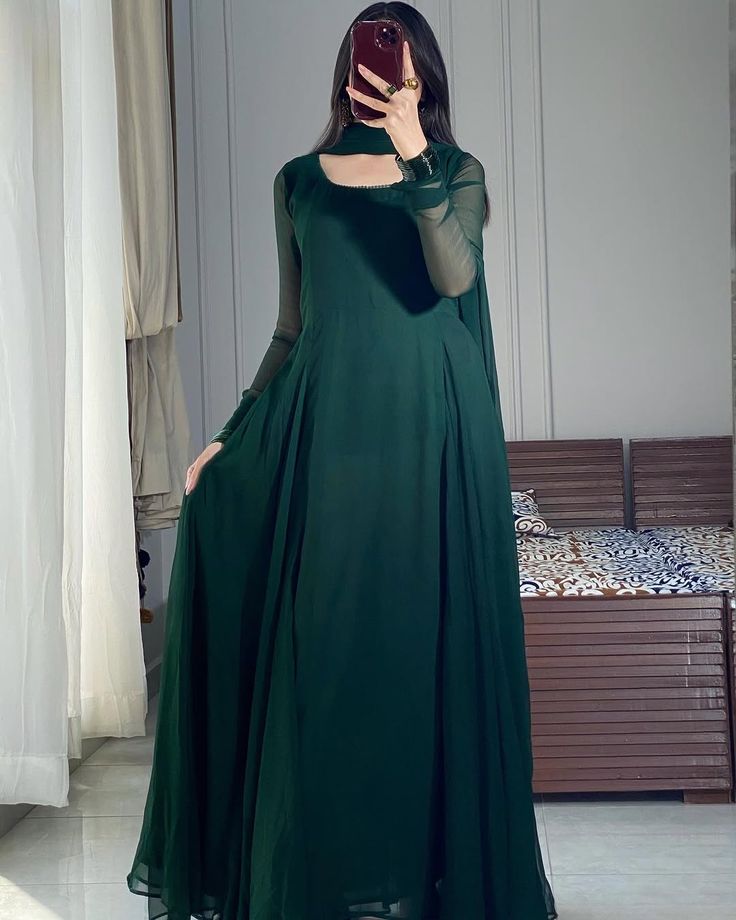 Badam Chiffon Long Frock