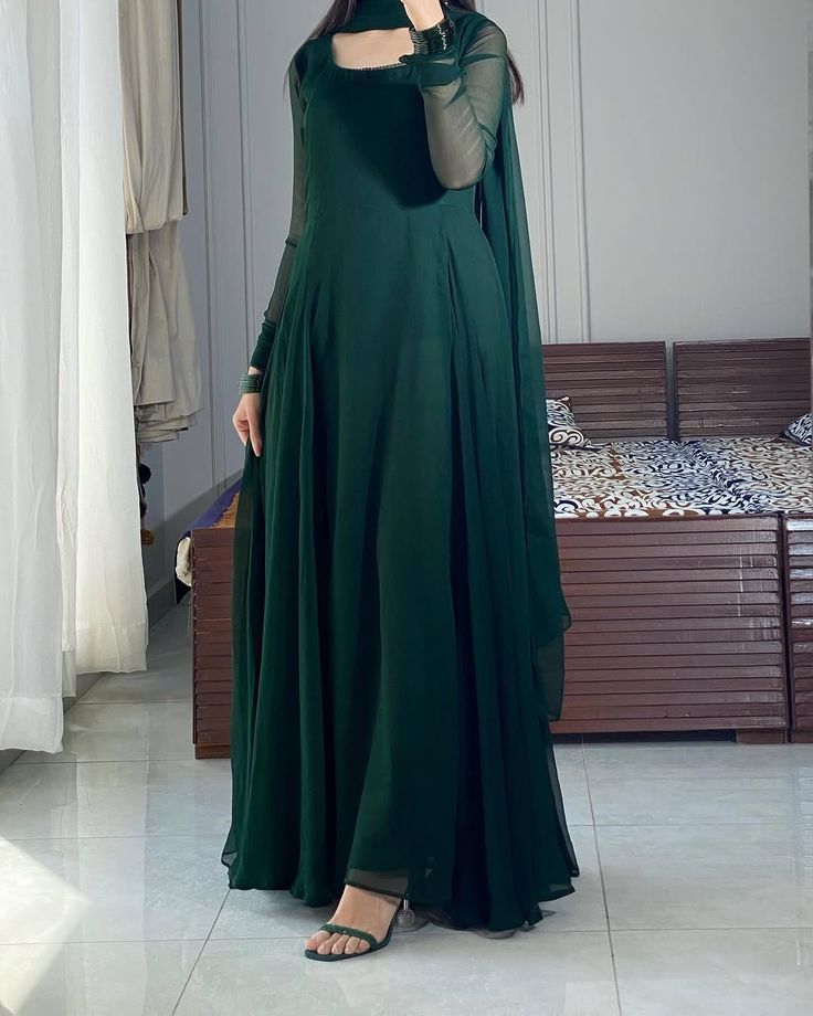 Badam Chiffon Long Frock