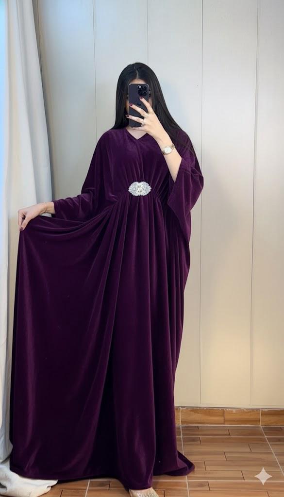 Luxury Velvet Kaftan – Elegant Flowing Evening Wear