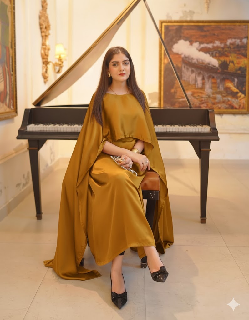 BADAM GOLDEN CAPE GOWN