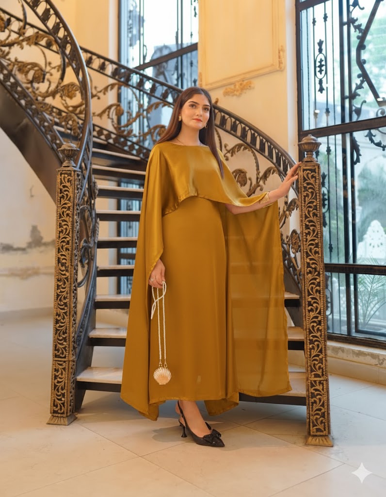 BADAM GOLDEN CAPE GOWN