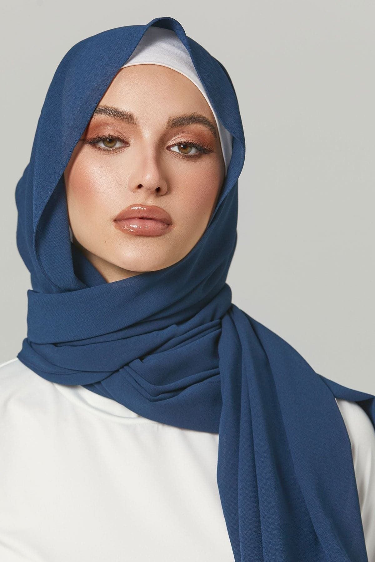 Sleek Georgette Cobalt Blue Hijab