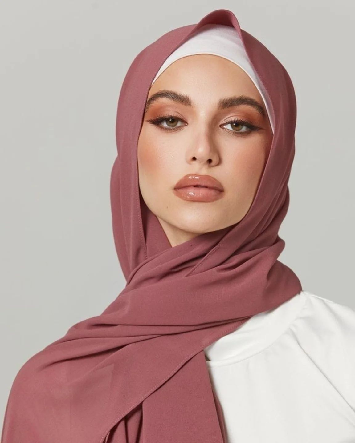 Sleek Georgette Dusty Rose Hijab