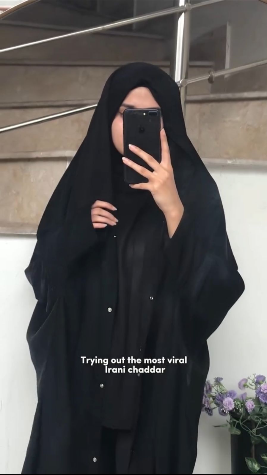 Irani Chadar with sleeves and button