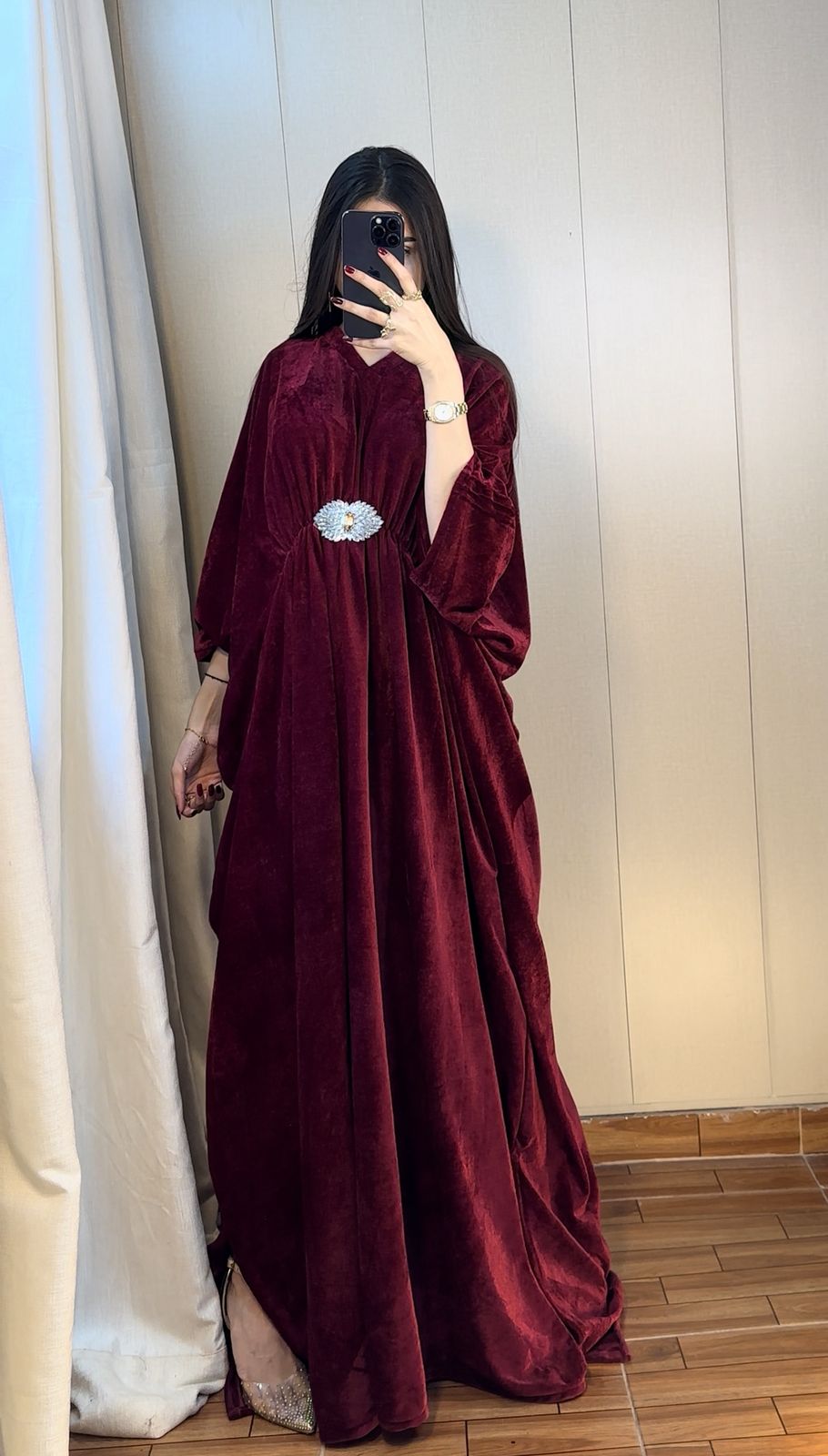 Luxury Velvet Kaftan – Elegant Flowing Evening Wear