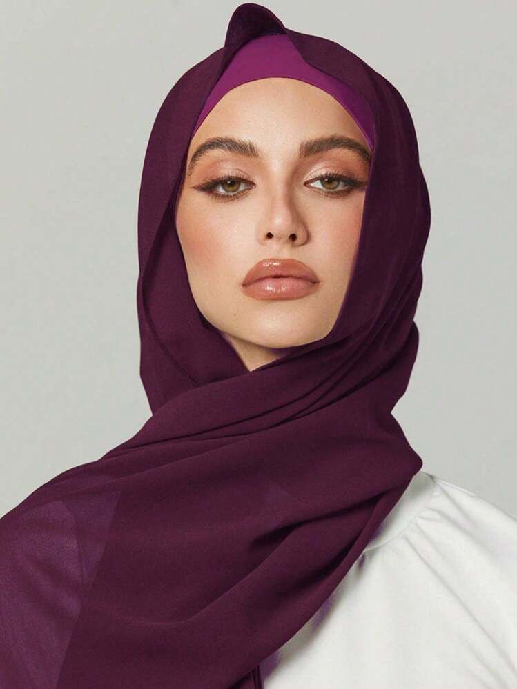 Sleek Georgette deep Burgundy Hijab