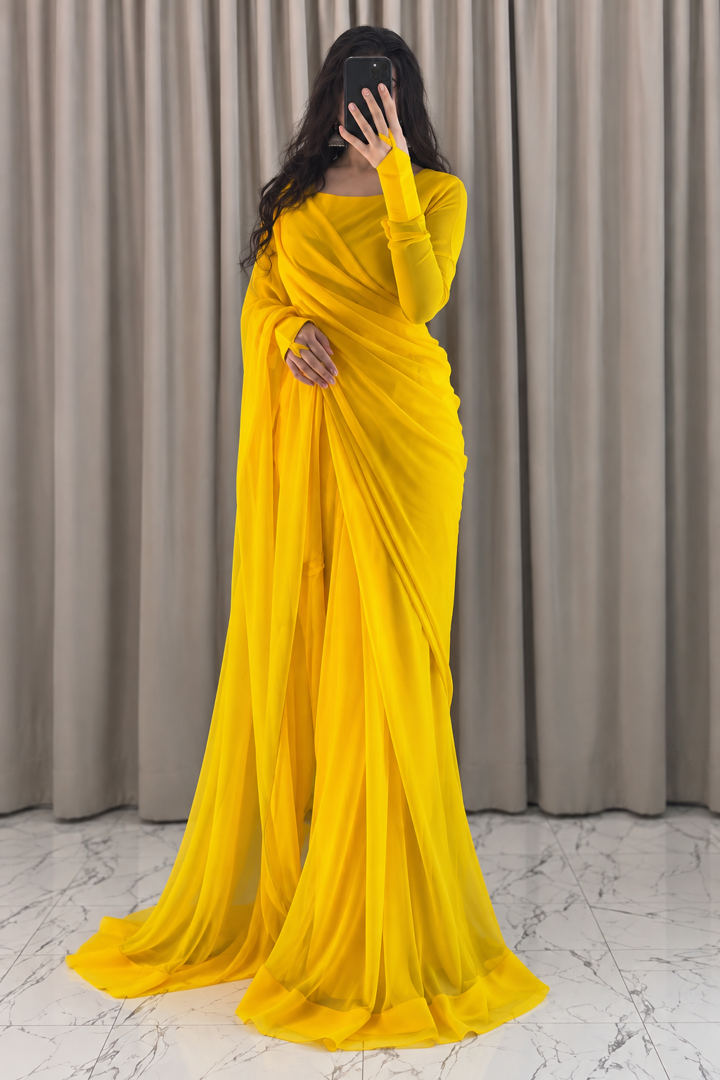 Amber Meher Saree — Front view