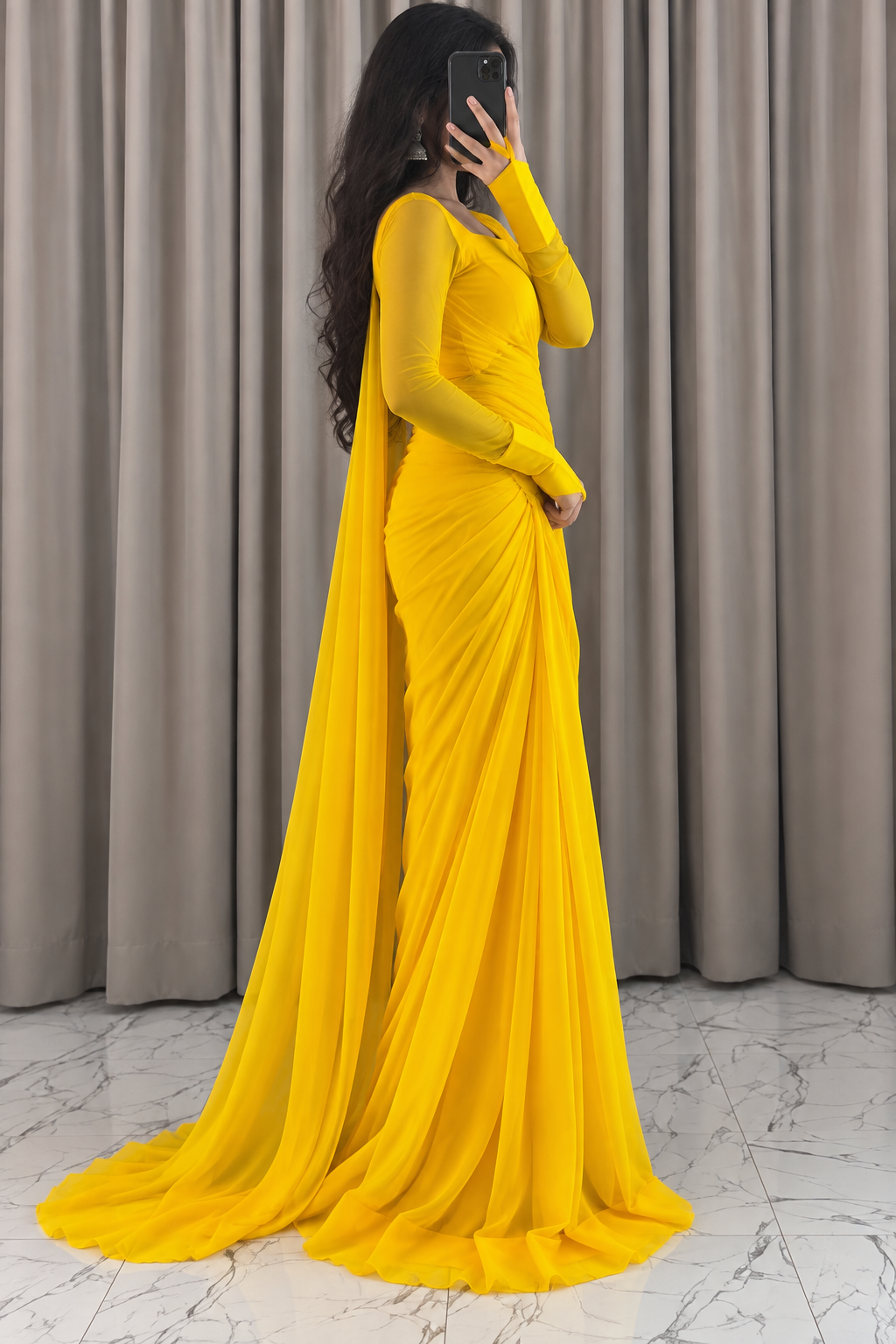 Amber Meher Saree — Side view