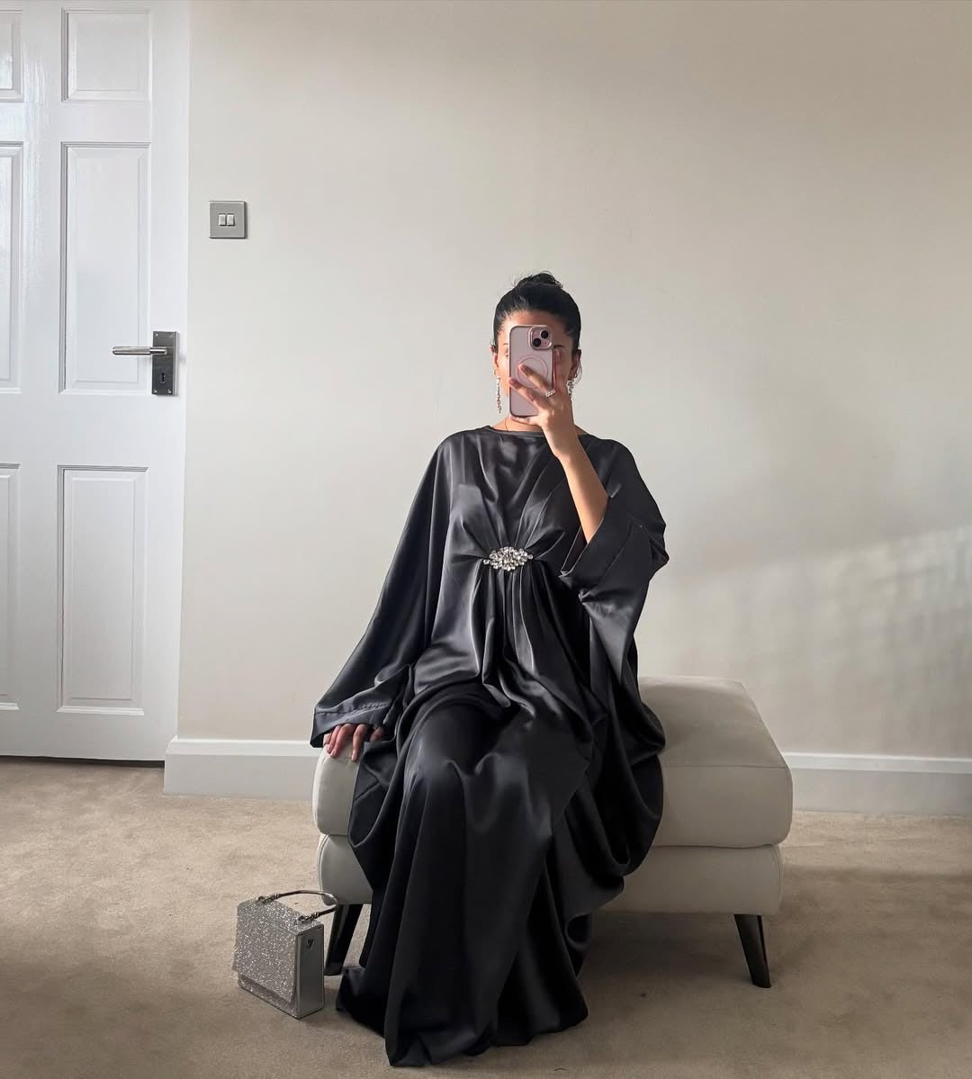 Emerald Silk Kaftan Gown