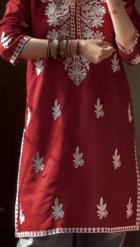 Badam Embroided Indian Kurti