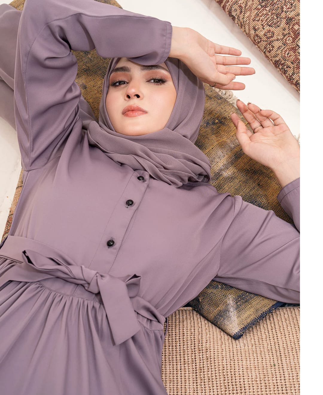 Raisin Purple Abaya With Stoller