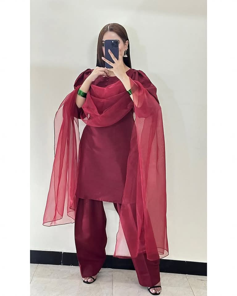 Badam Maroon Farshi RawSilk