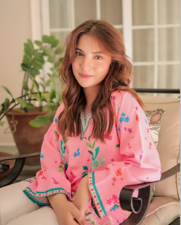 Rosy Pink Printed Two piece