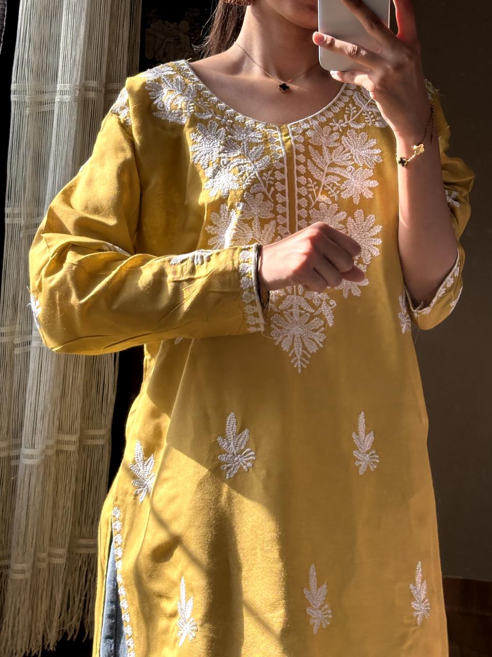 Badam Embroided Indian Kurti