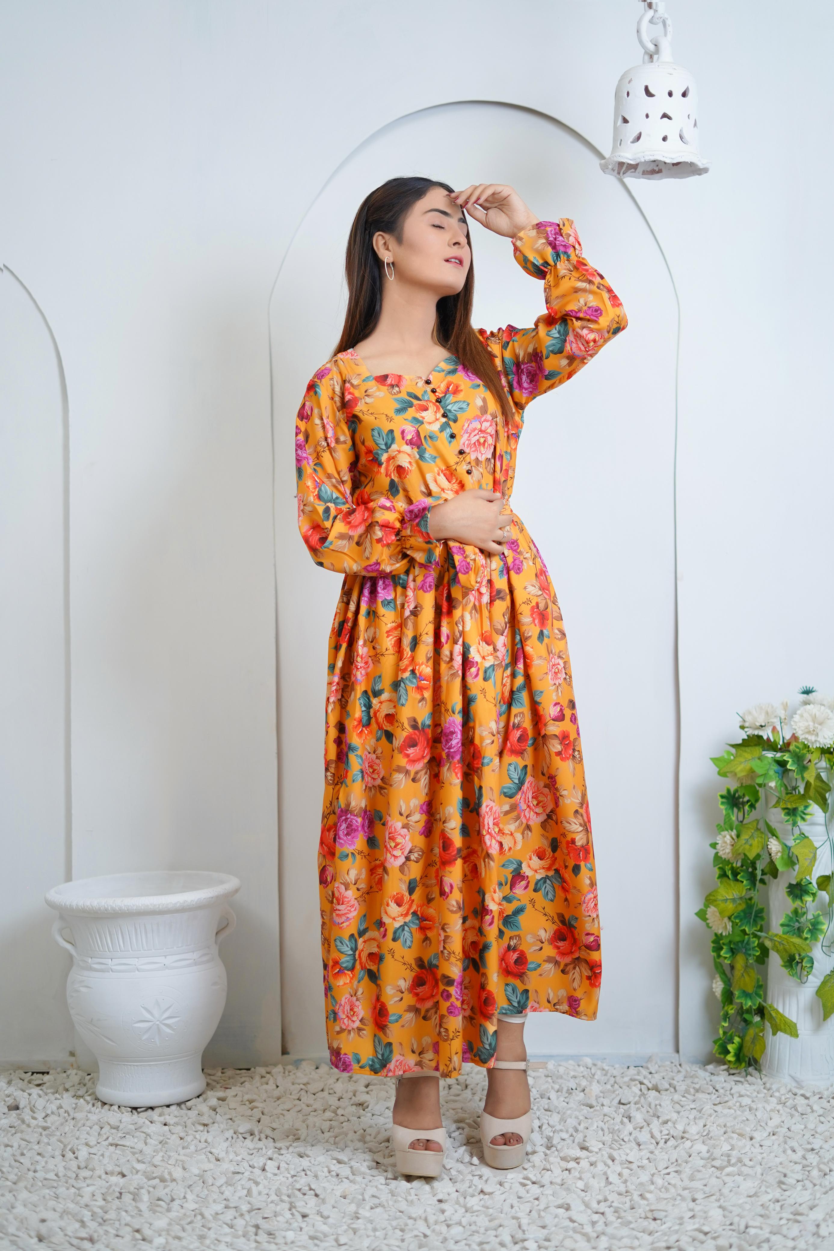 Daffodils Floral Maxy