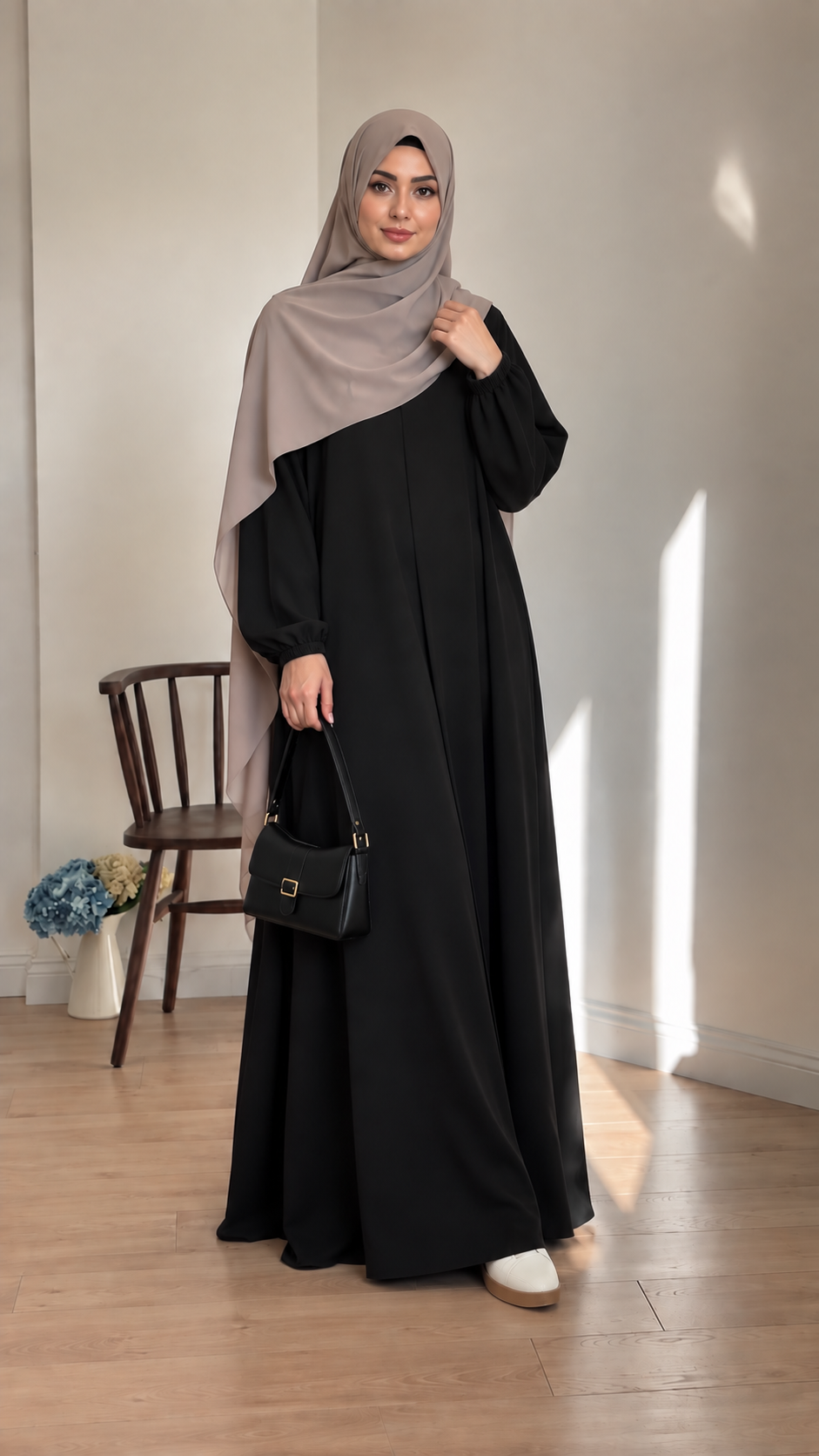 Modest Badam Abaya with Stoller