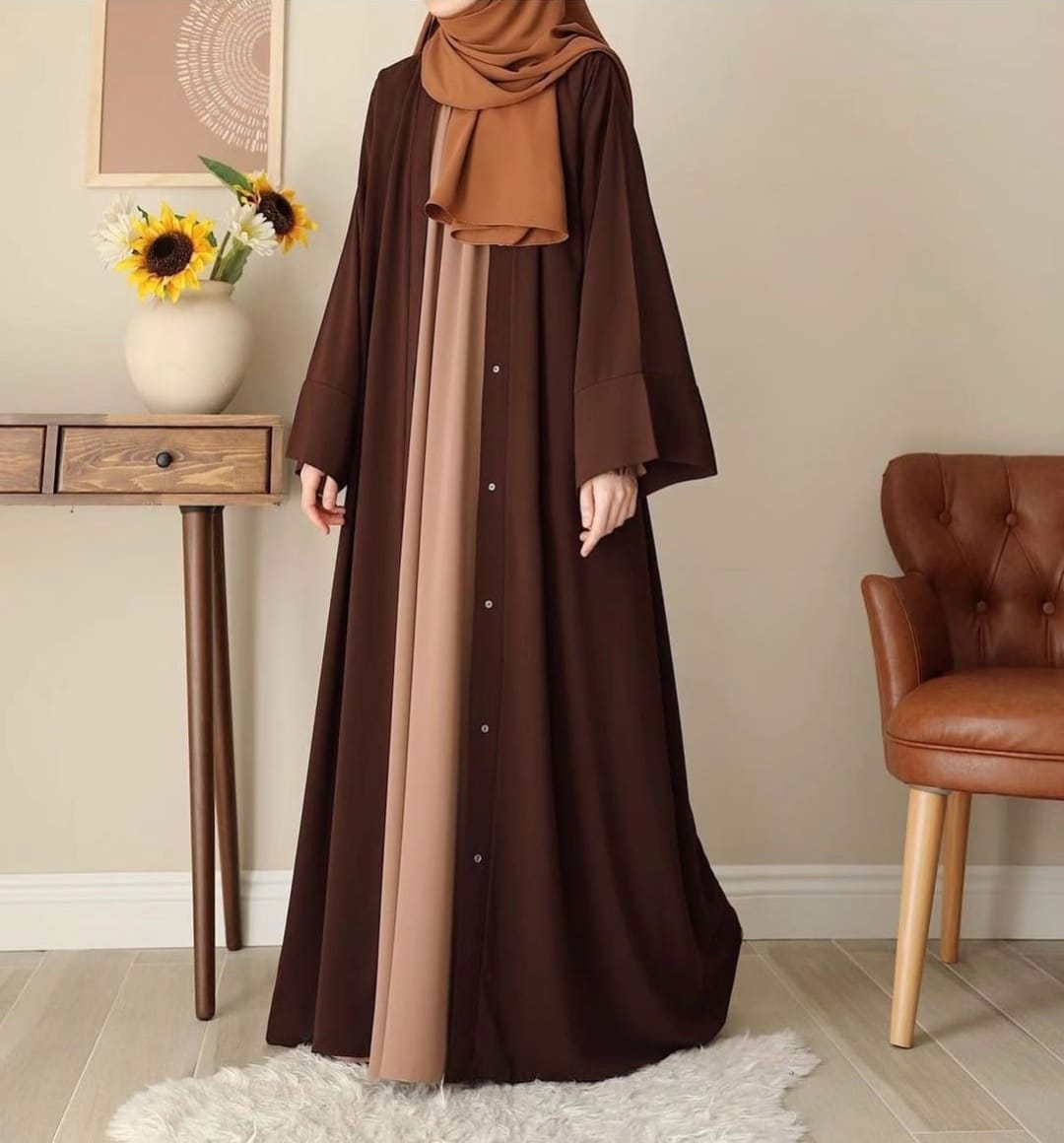 Chocolaty Abaya With Inner & Stoller