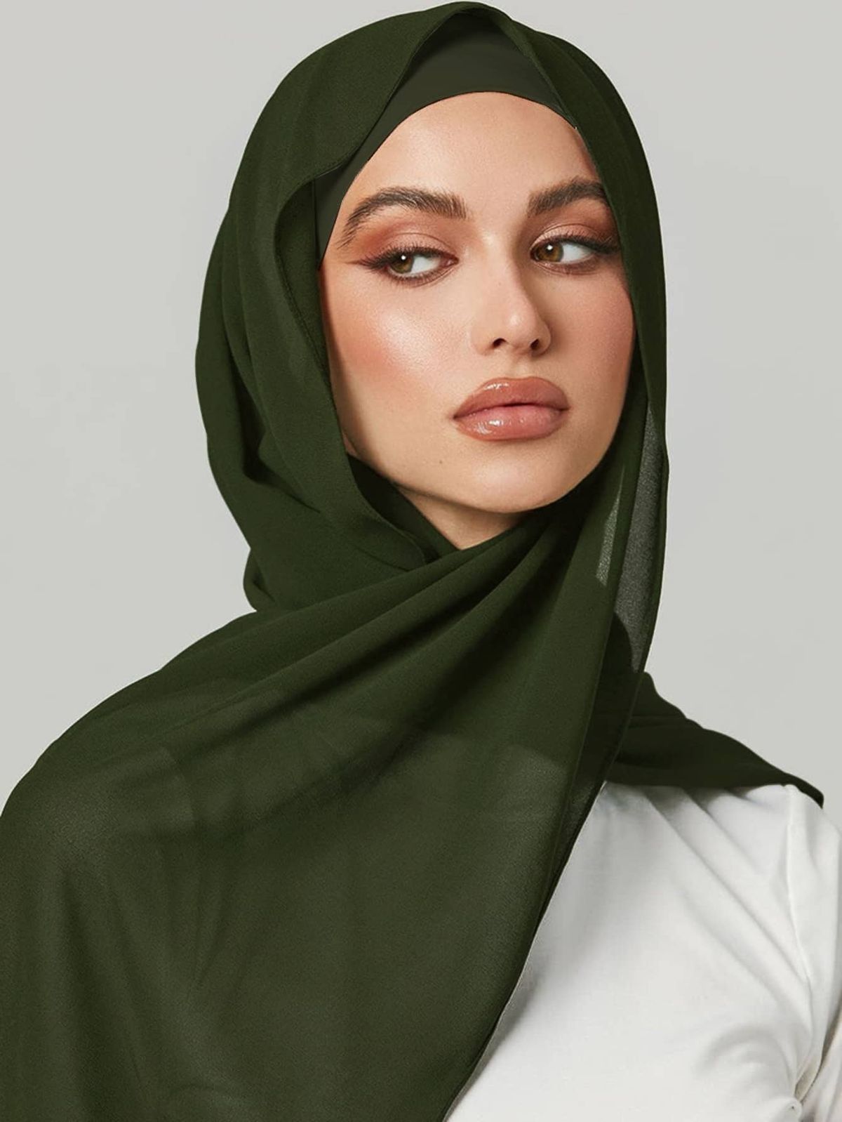 Sleek Georgette Olive Green Hijab