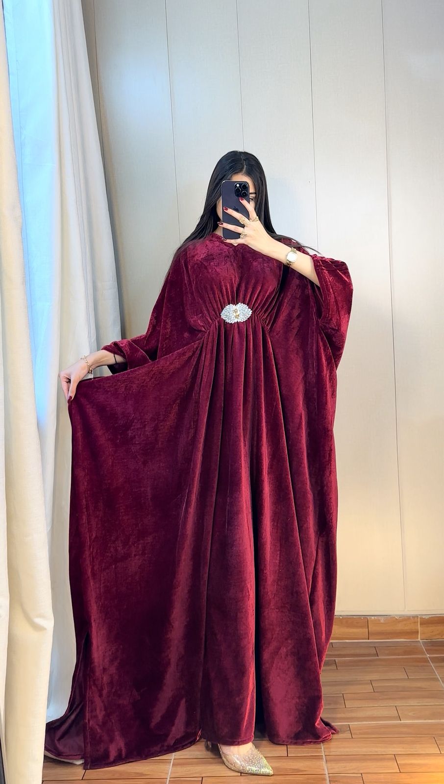 Luxury Velvet Kaftan – Elegant Flowing Evening Wear