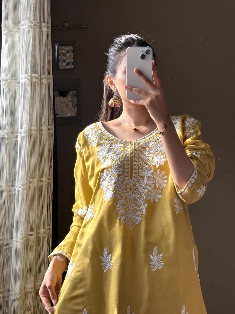 Badam Embroided Indian Kurti