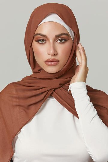Sleek Georgette Rust Orange Hijab