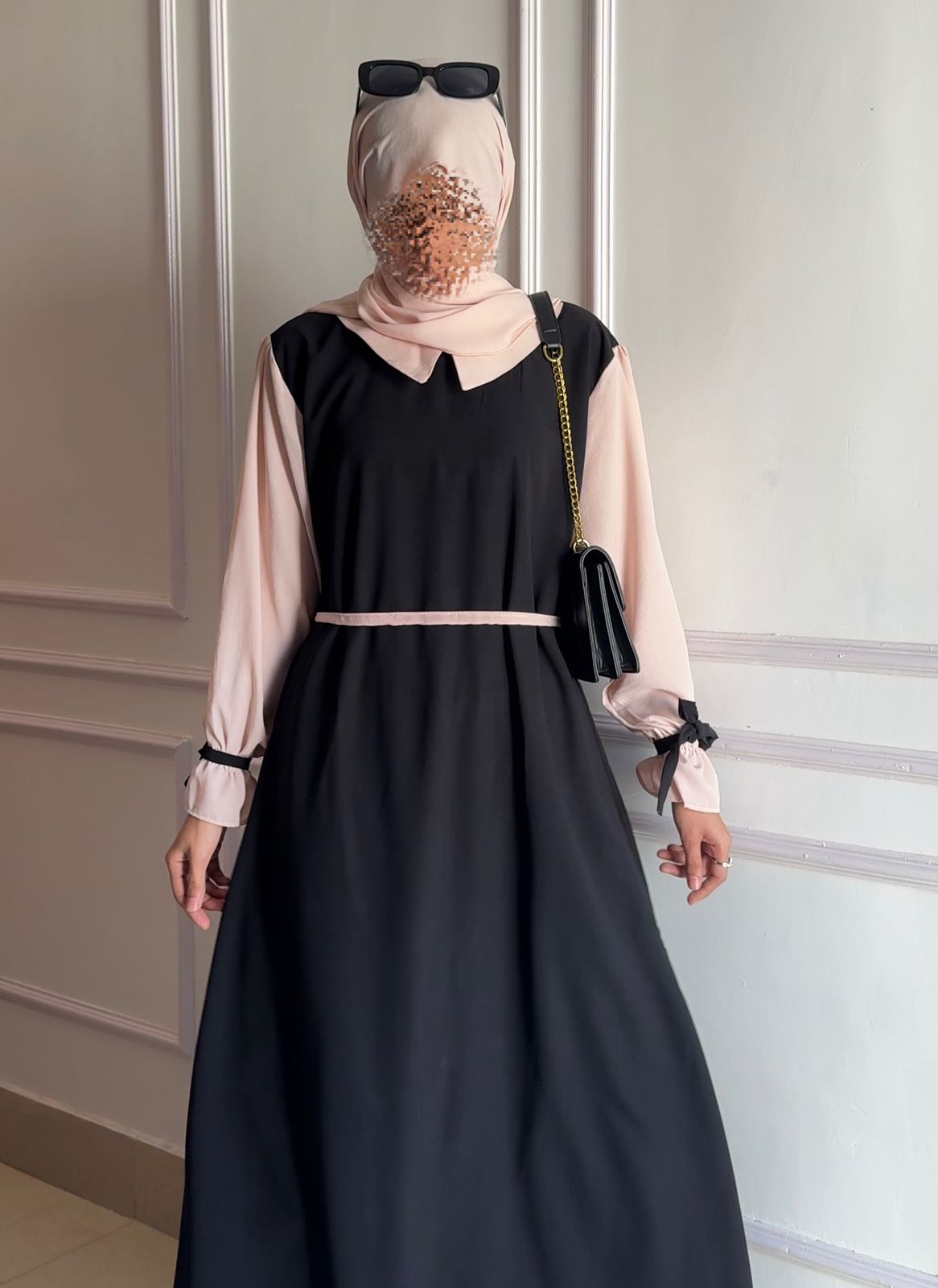 Noir Grace Abaya with stoller