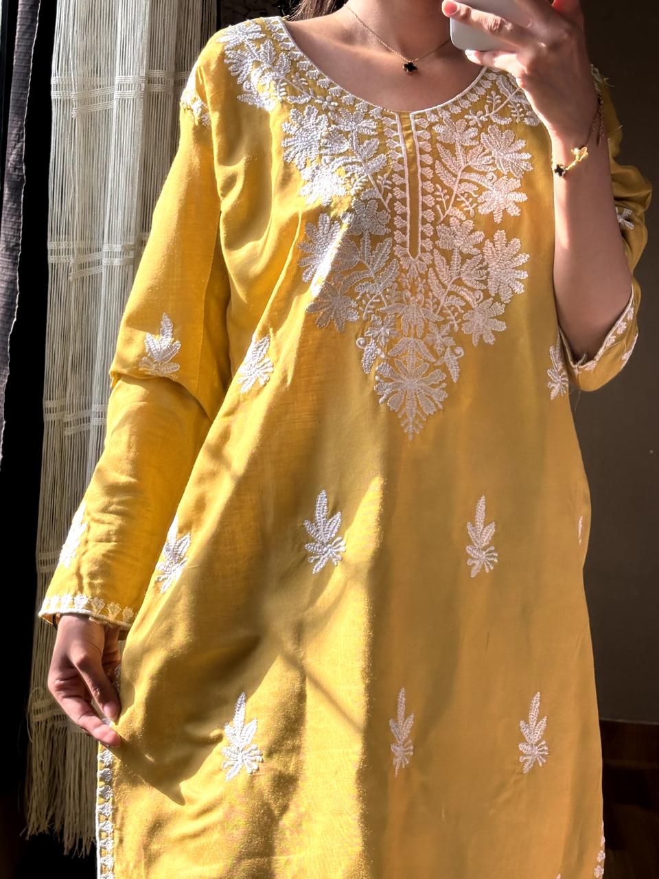 Badam Embroided Indian Kurti