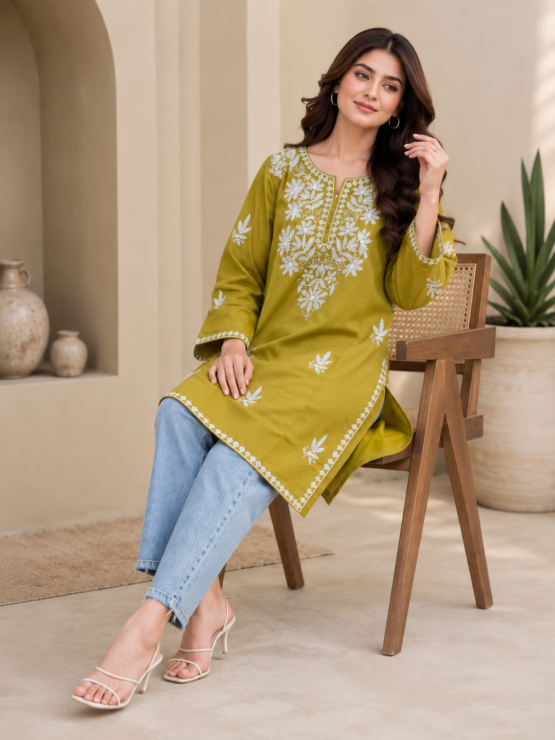 Moss Gold INDIAN KURTIE