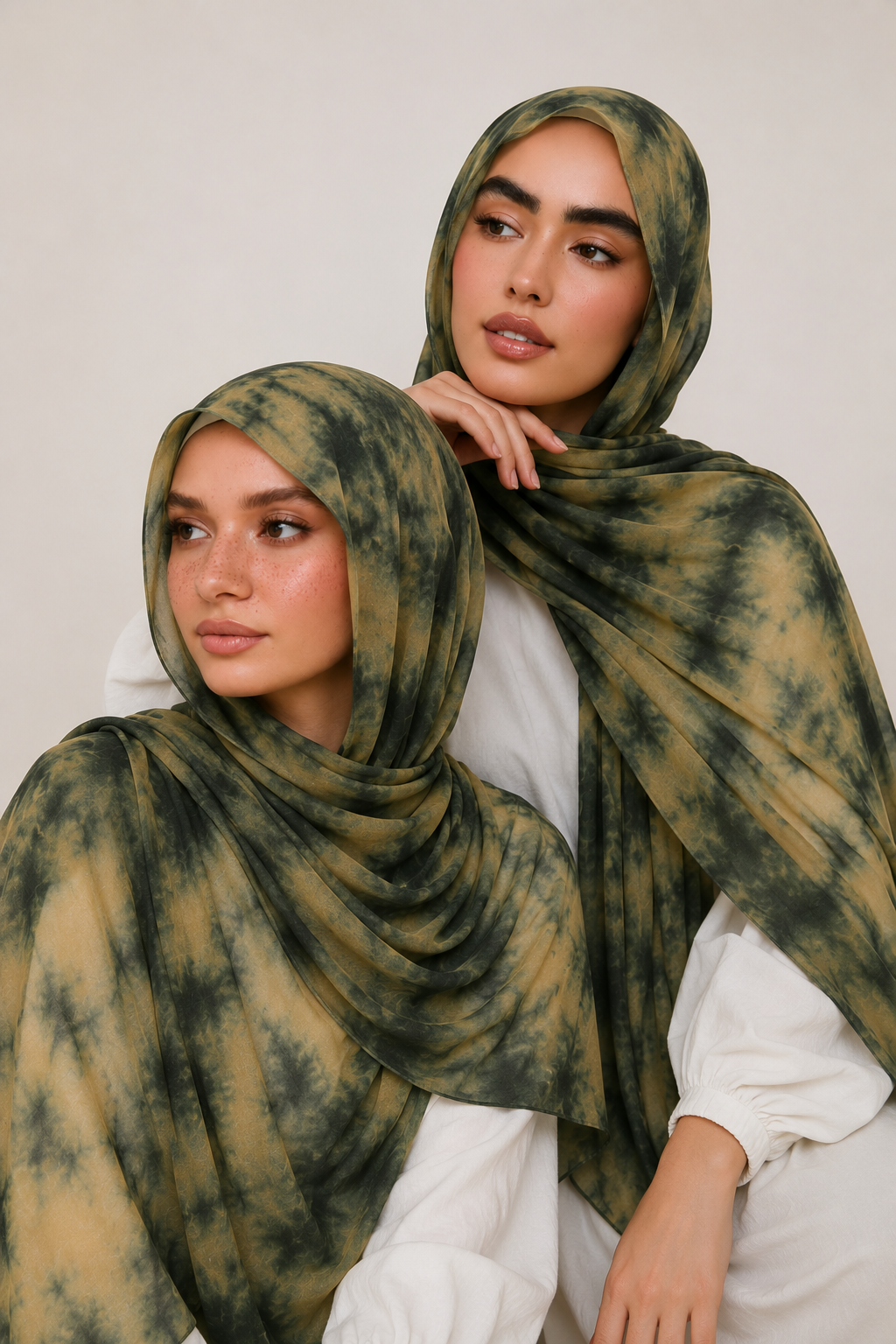 Mira Olive Georgette Hijab