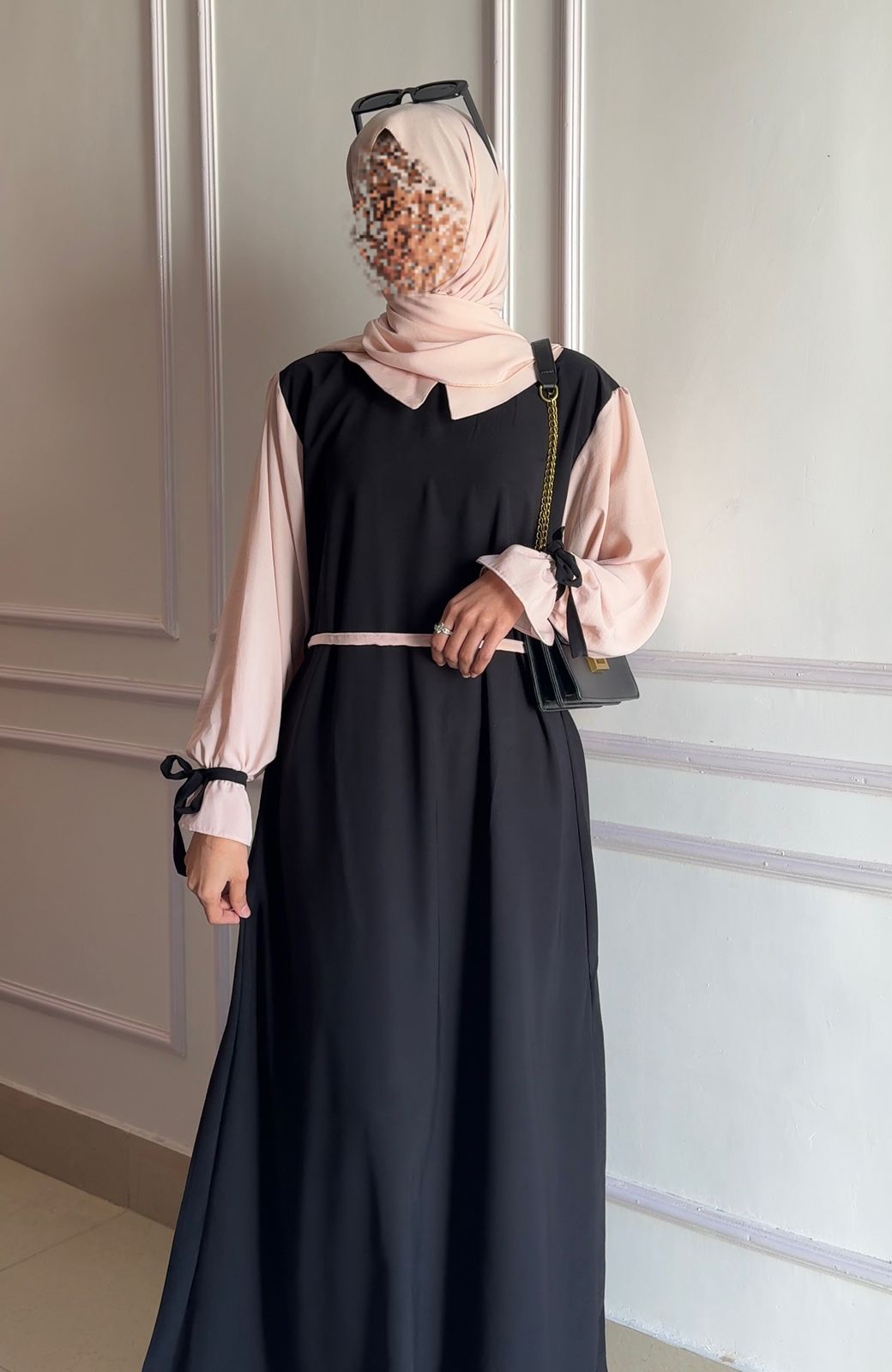 Noir Grace Abaya with stoller