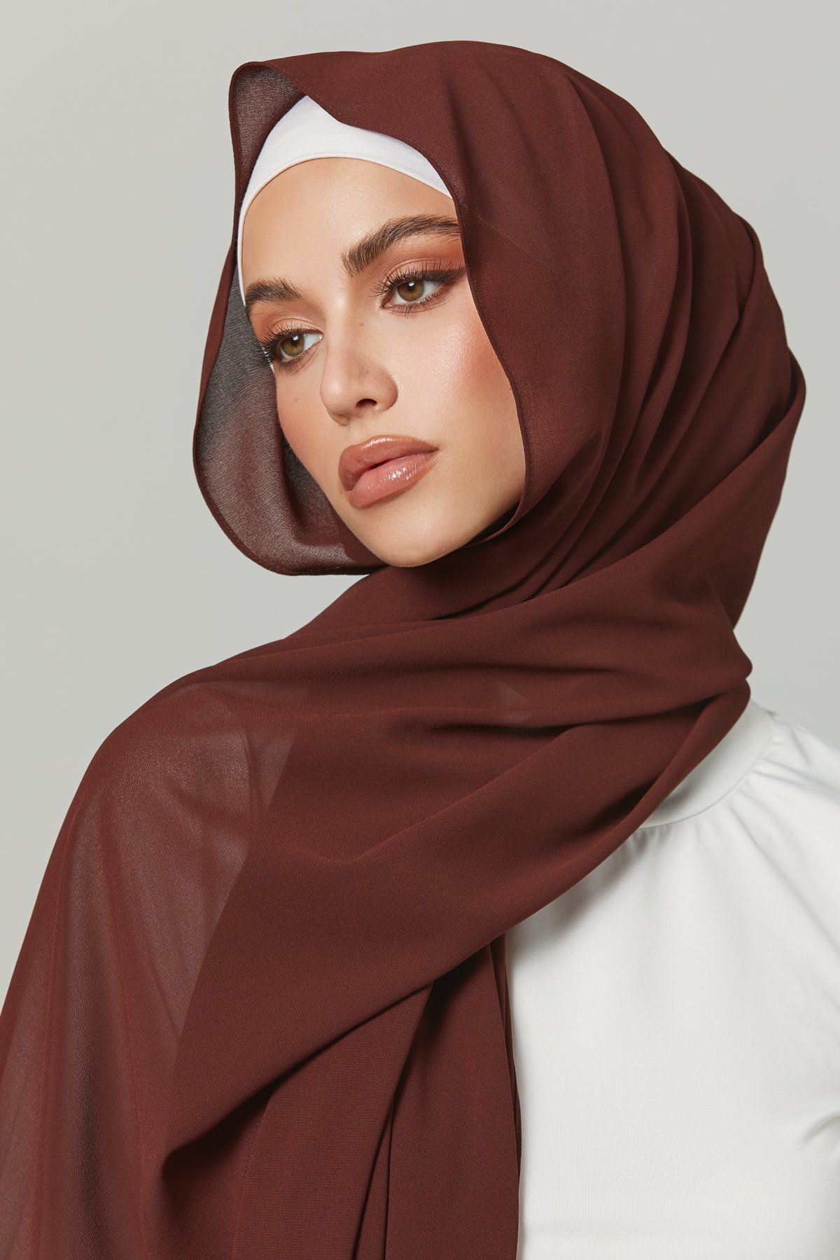 Sleek Georgette Chocolate Brown Hijab