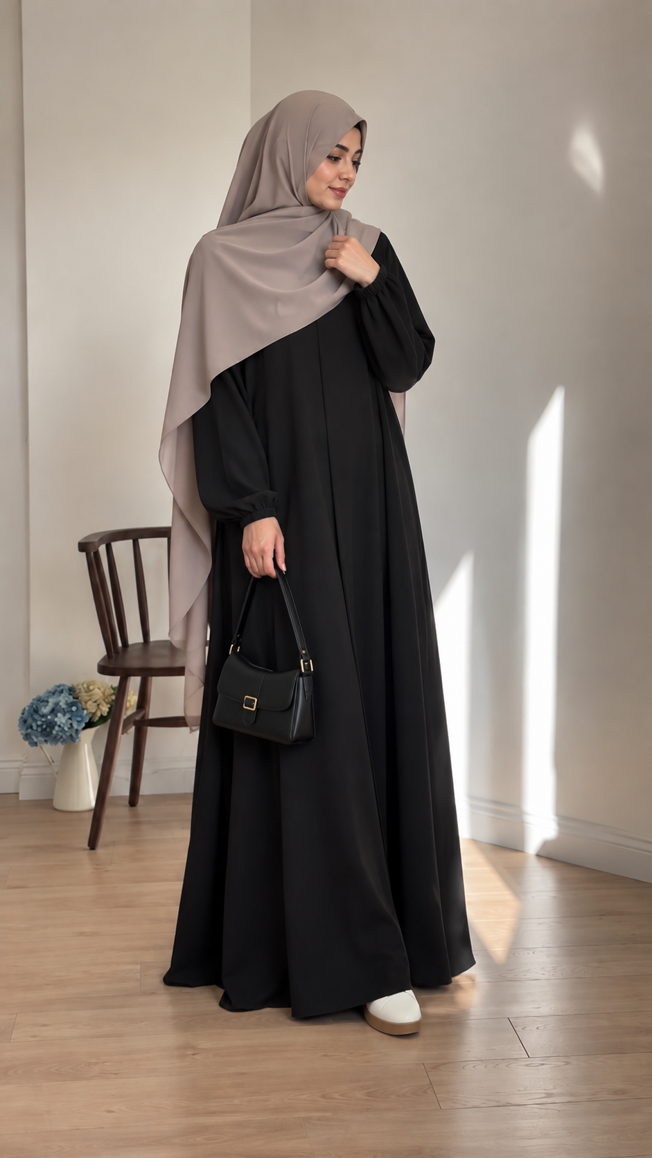 Modest Badam Abaya with Stoller