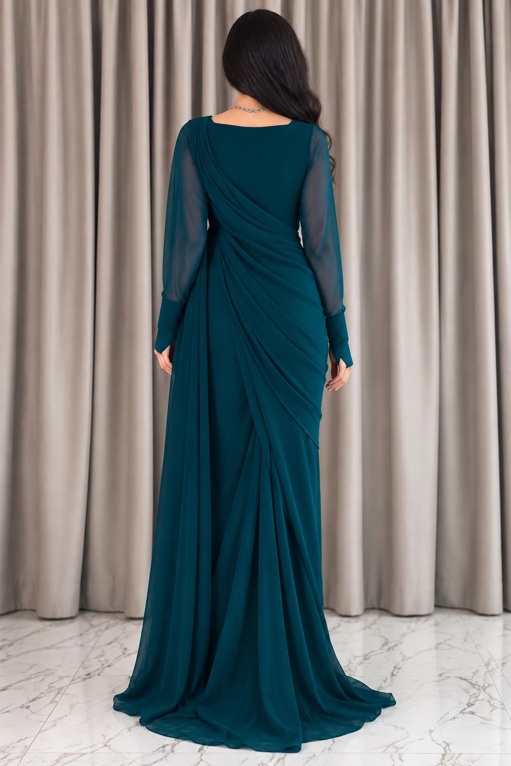 Morning Mahal Saree — Back view