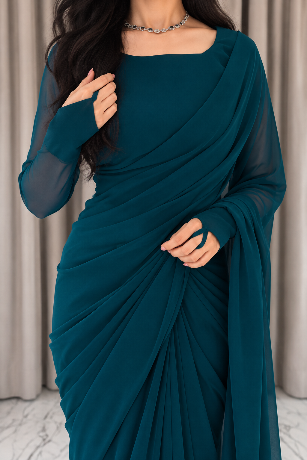 Morning Mahal Saree — Close-up view