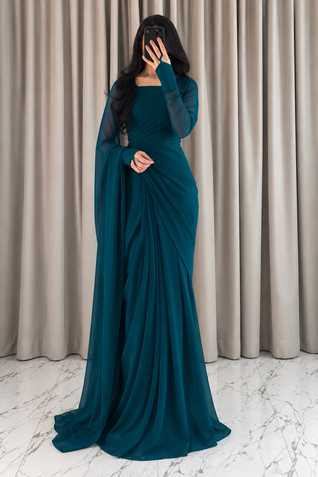Morning Mahal Saree — Front view