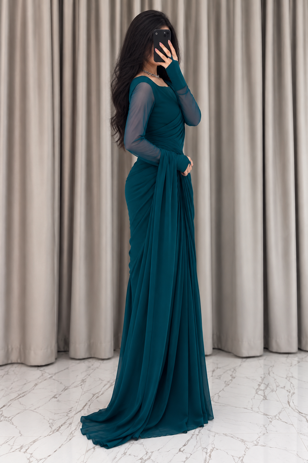 Morning Mahal Saree — Side view