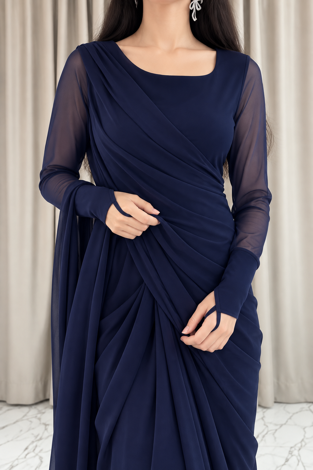 Neel Meher Saree — Close-up view