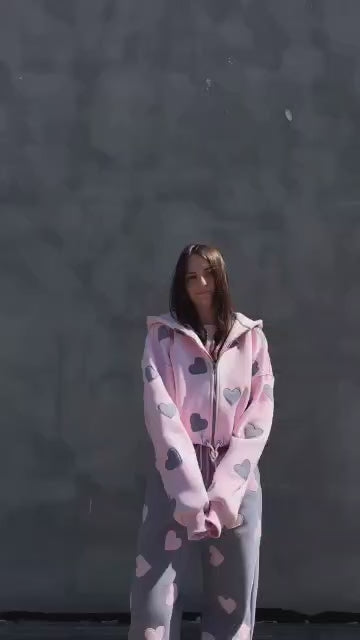 Sweetheart Charm Heart Print Cordset