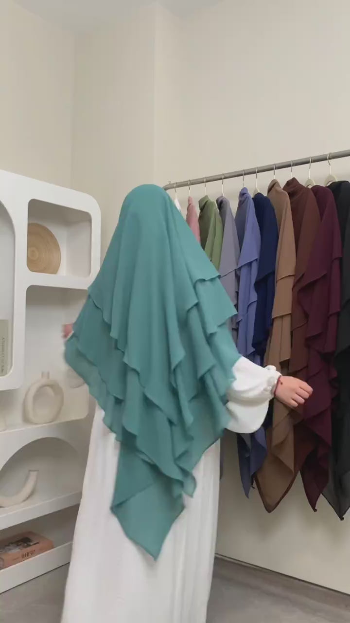 Elegance Tiered Chiffon Khimar