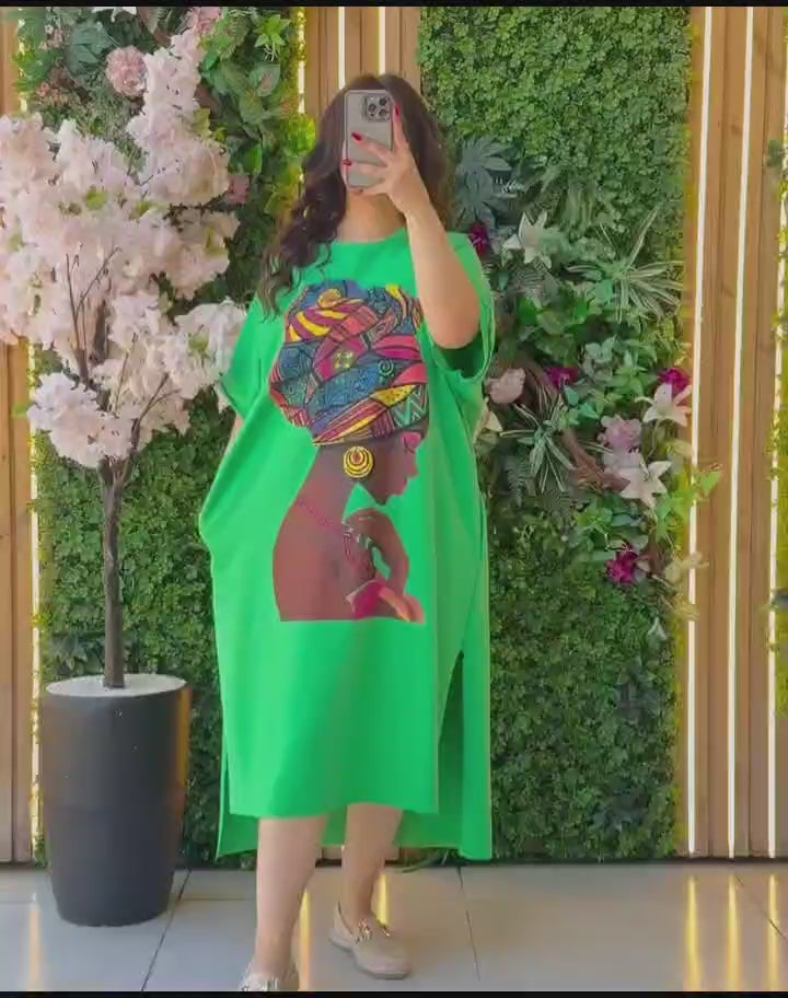 ELEGANT DROP SHOULDER PRINTED LONG TOP