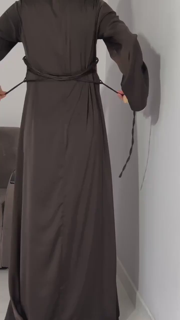 CHOCOLATE BROWN Silk Adjustable Bodycon Maxi Dress – Elegant Silky Fit with Custom Waist Design