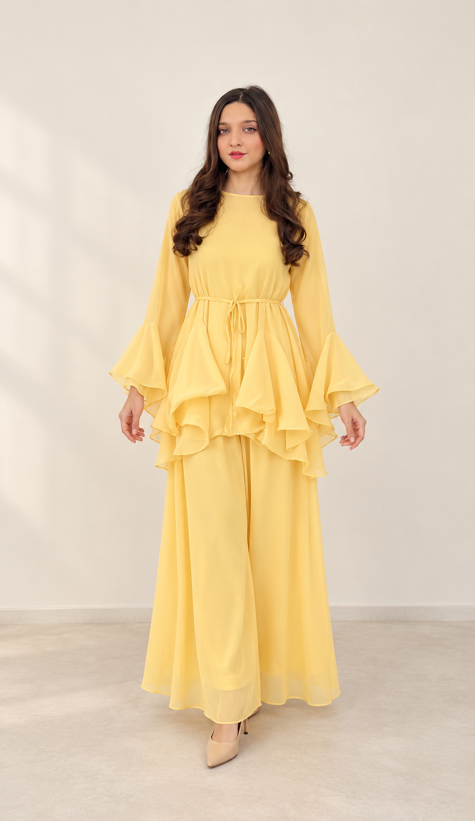 Rose Bell yellow co-ord — full body