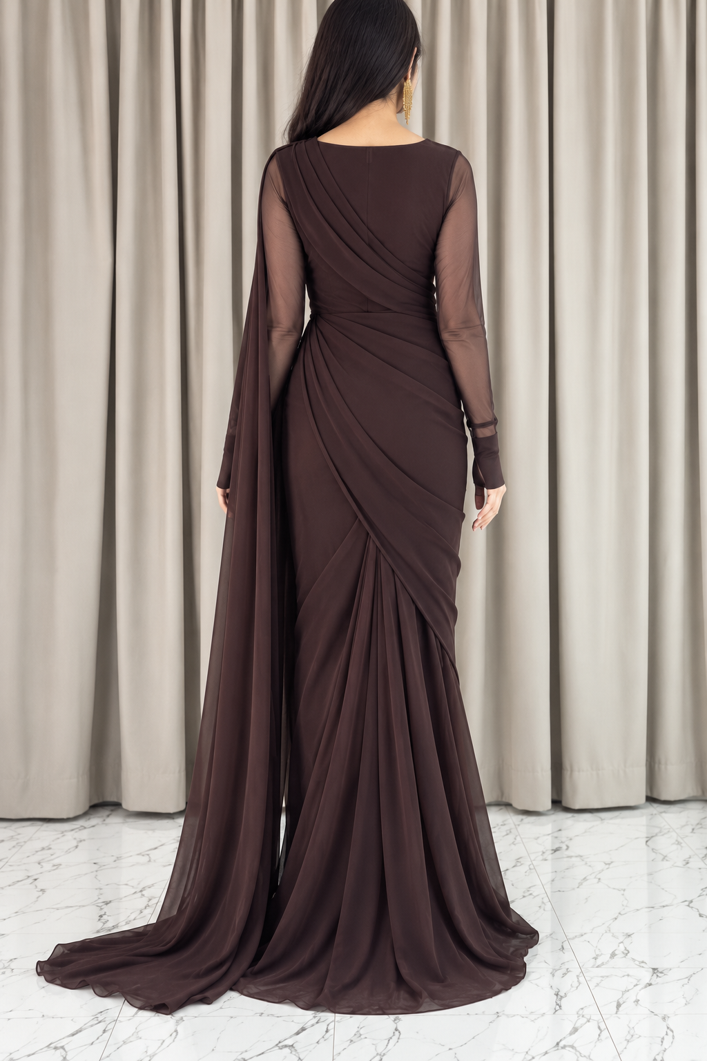 Sandal Mahal Saree — Back view