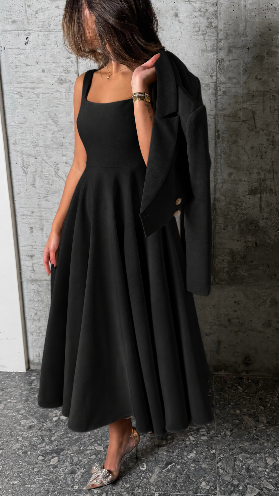 Seraphina Blazer Maxi Dress — Black — view 2