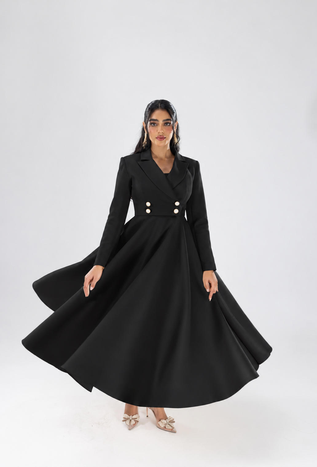 Seraphina Blazer Maxi Dress — Black — view 4