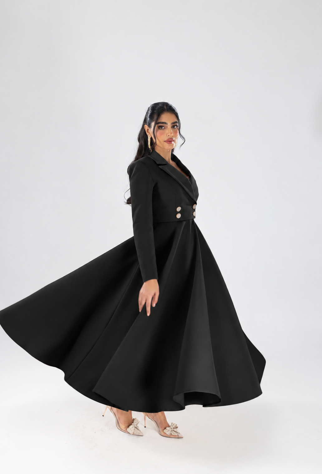 Seraphina Blazer Maxi Dress — Black — view 5
