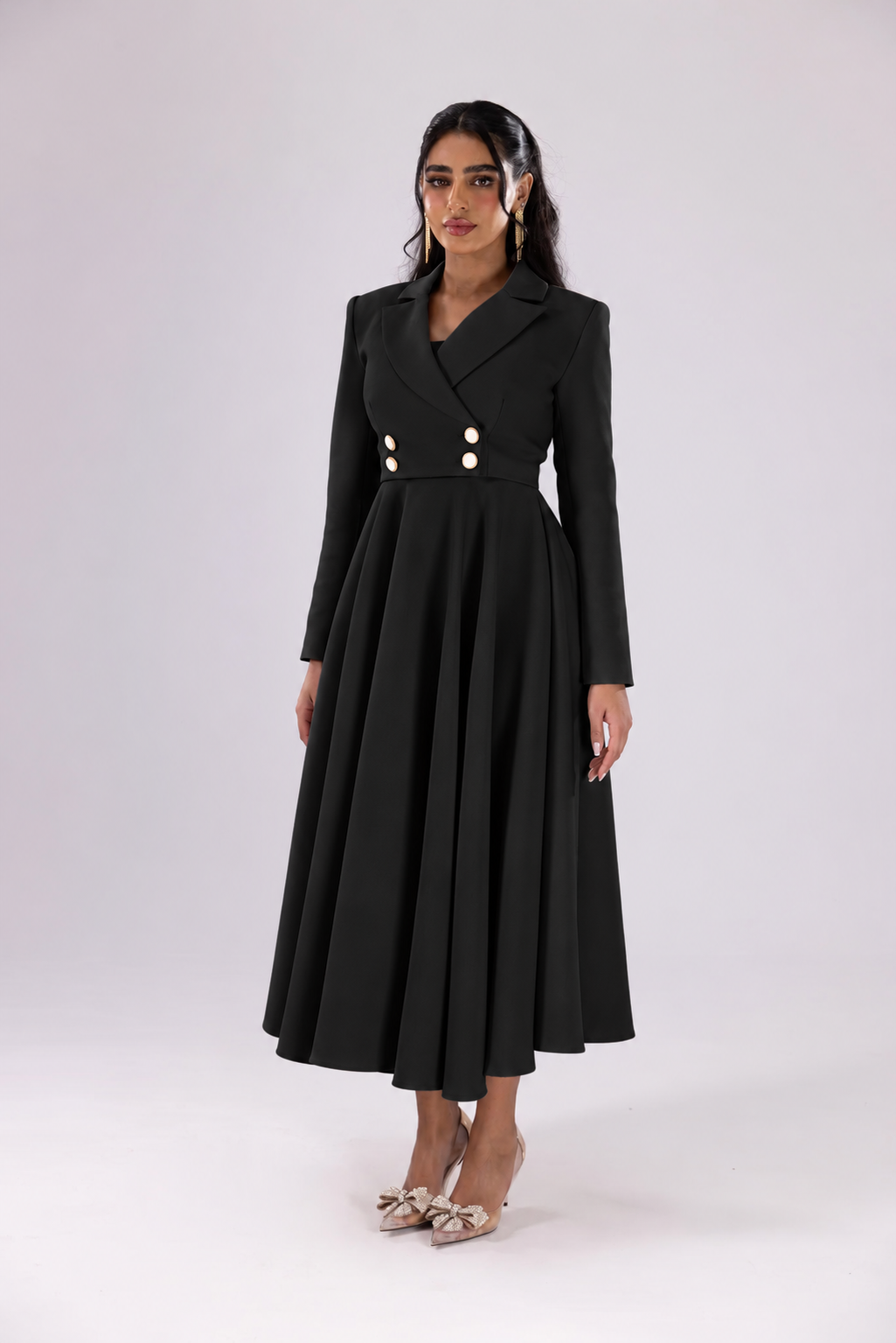 Seraphina Blazer Maxi Dress — Black — view 7