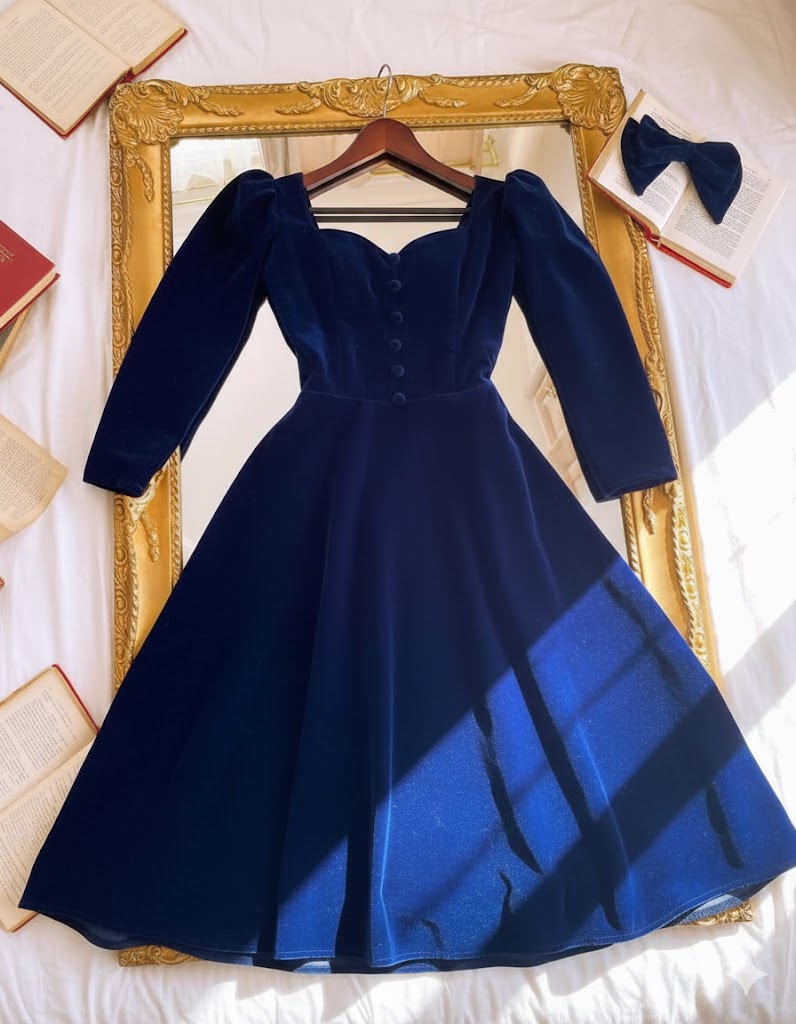 Vintage-Inspired Velvet Sweetheart Maxi Dress