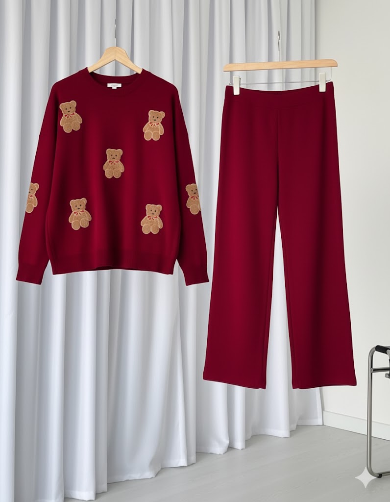 Brown Teddy Bear Fleece Winter Co-ord Set